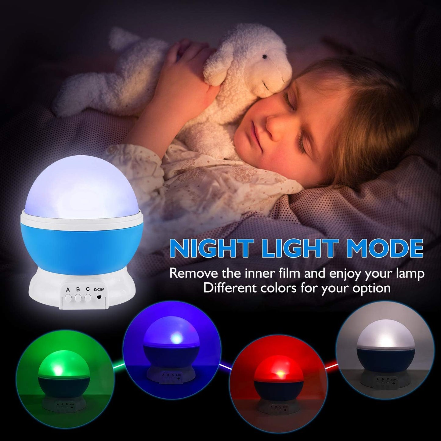 Night Light for Kids, Kids Night Light Nebula 360 Degree Rotation