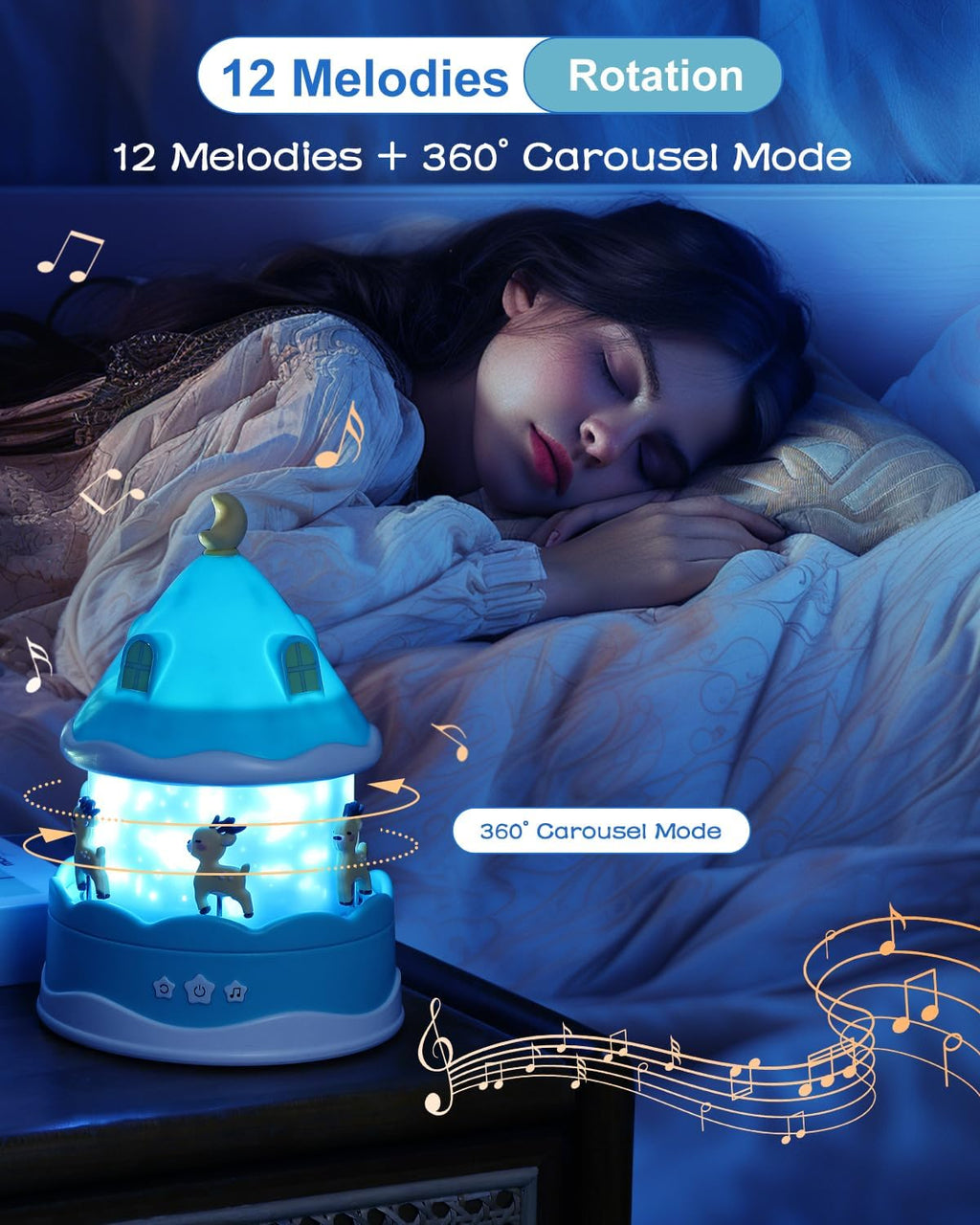 Projector Night Light for Kids, 12 Music 12 Films Light Projector with Timer and Remote Control for Kids Gift