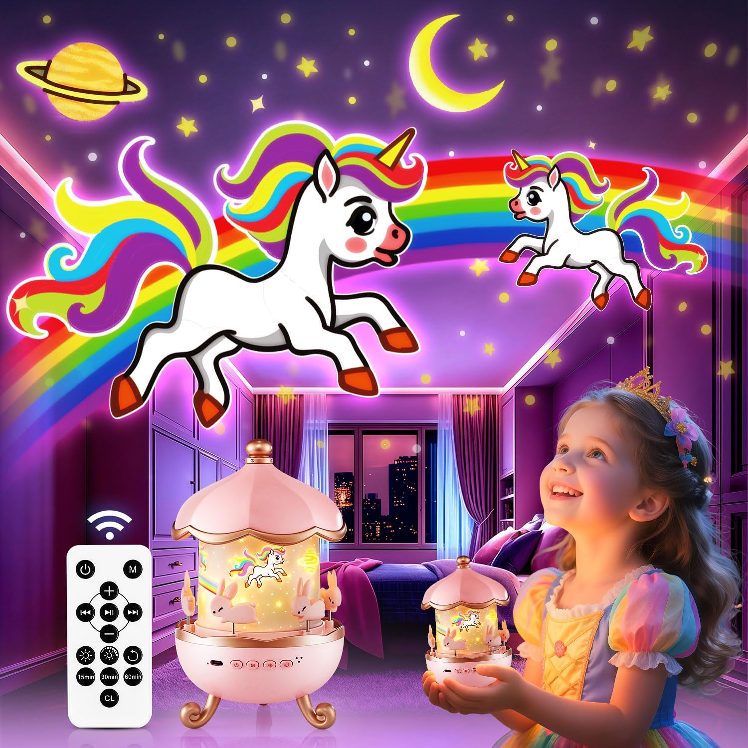 Night Light for Kids Gifts, 15 Sound Machine Baby Night Light