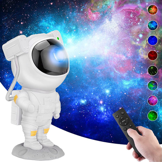 Astronaut Galaxy Projector Night Light – 360° Rotating Nebula Star Projector with Remote Control