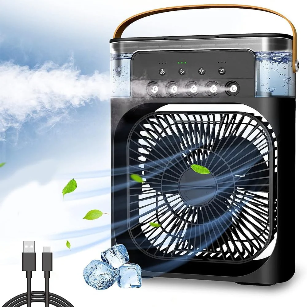 Portable Mini Air Cooler Fan – Black Personal Unit