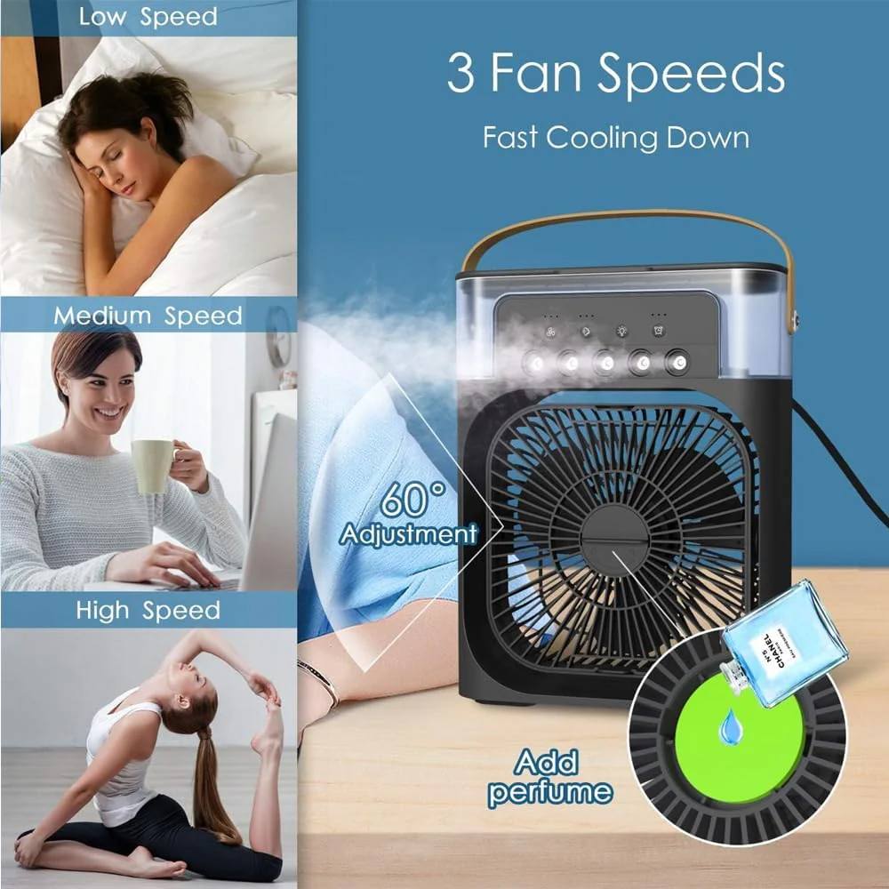 Portable Mini Air Cooler Fan – Black Personal Unit